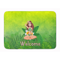 "Caroline's Treasures Welcome Lady in Bikini Summer Machine Washable Memory Foam Mat doormats, Multicolor"