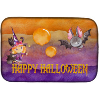 "Caroline's Treasures Halloween Little Witch And Bat Dish Drying Mat, 14"" x 21"", Multicolor"