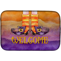 "Caroline's Treasures Halloween Welcome Witches Feet Dish Drying Mat, 14"" x 21"", Multicolor"