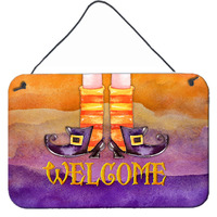 "Caroline's Treasures Halloween Welcome Witches Feet Door Hanging Prints wall-decor, Multicolor"