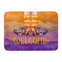 "Caroline's Treasures Halloween Welcome Witches Feet Machine Washable Memory Foam Mat doormats, Multicolor"