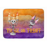 "Caroline's Treasures Halloween Trick or Treat Machine Washable Memory Foam Mat doormats, Multicolor"