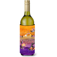 "Caroline's Treasures BB7462LITERK Halloween Little Witch Party Wine Bottle Hugger cold-beverage-koozies, 750 ml, Multicolor"