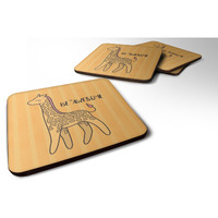 "Caroline's Treasures BB7474FC Nursery Be Awesome Griaffe Foam Set of 4 coasters, Multicolor"