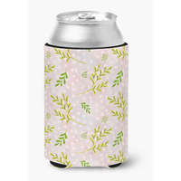 "Caroline's Treasures Watercolor Leaves Pink Decorative Can Hugger, Multicolor"