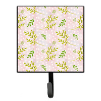 "Caroline's Treasures Watercolor Leaves Pink Wall Hook, Small, Multicolor"