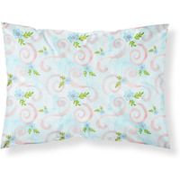"Caroline's Treasures Watercolor Blue Flowers and Swirls Pillowcase, Standard, Multicolor"