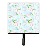 "Caroline's Treasures Watercolor Blue Flowers and Swirls Wall Hook, Small, Multicolor"
