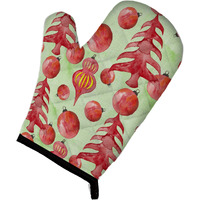 "Caroline's Treasures Red Christmas Tree and Ornaments Decorated Oven Mitt, 12"" x 8.5"", Multicolor"