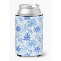 "Caroline's Treasures Blue Snowflakes Watercolor Decorative Can Hugger, Multicolor"