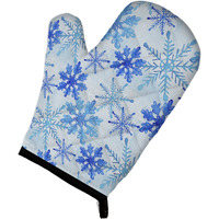 "Caroline's Treasures Blue Snowflakes Watercolor Decorated Oven Mitt, 12"" x 8.5"", Multicolor"