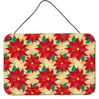 "Caroline's Treasures Poinsettia Christmas Metal Print, 8"" H x 12"" W, Multicolor"