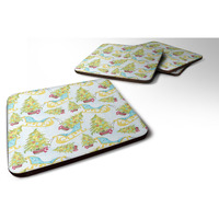 "Caroline's Treasures Christmas Tree and Sleigh Decorative coasters, 3.5, Multicolor"