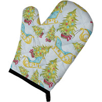 "Caroline's Treasures Christmas Tree and Sleigh Decorated Oven Mitt, 12"" x 8.5"", Multicolor"