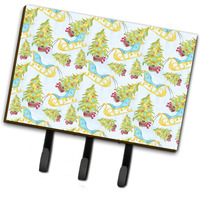 "Caroline's Treasures Christmas Tree and Sleigh Wall Hook, Triple, Multicolor"