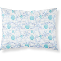 "Caroline's Treasures Winter Snowflakes on White Printed, Polyester, 250 Thread count, Envelope closure Pillowcase, Standard, Multicolor"