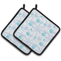 "Caroline's Treasures Winter Snowflakes on White Decorated Pot Holder, 7.5"" x 7.5"", Multicolor"