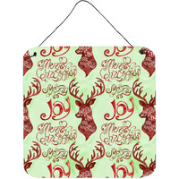 "Caroline's Treasures Merry Christmas Joy Reindeer Metal Print, 6"" H x 6"" W, Multicolor"