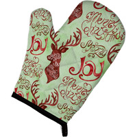 "Caroline's Treasures Merry Christmas Joy Reindeer Decorated Oven Mitt, 12"" x 8.5"", Multicolor"