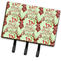 "Caroline's Treasures Merry Christmas Joy Reindeer Wall Hook, Triple, Multicolor"