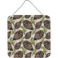 "Caroline's Treasures Watercolor Pine Cones Metal Print, 6"" H x 6"" W, Multicolor"