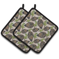 "Caroline's Treasures Watercolor Pine Cones Decorated Pot Holder, 7.5"" x 7.5"", Multicolor"