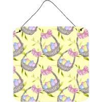 "Caroline's Treasures Easter Basket and Eggs Metal Print, 6"" H x 6"" W, Multicolor"