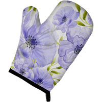 "Caroline's Treasures Watercolor Blue Flowers Decorated Oven Mitt, 12"" x 8.5"", Multicolor"