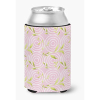 "Caroline's Treasures Gemoetric Circles on Pink Watercolor Decorative Can Hugger, Multicolor"
