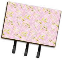 "Caroline's Treasures Geometric Circles on Pink Watercolor Wall Hook, Triple, Multicolor"