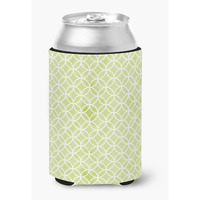 "Caroline's Treasures Gemoetric Circles on Green Watercolor Decorative Can Hugger, Multicolor"