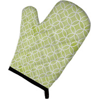 "Caroline's Treasures Geometric Circles on Green Watercolor Decorated Oven Mitt, 12"" x 8.5"", Multicolor"
