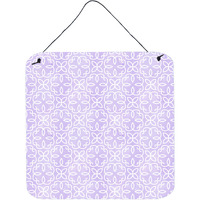 "Caroline's Treasures Geometric Circles on Purple Watercolor Metal Print, 6"" H x 6"" W, Multicolor"