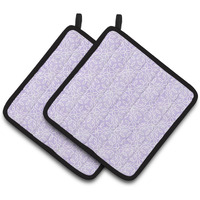 "Caroline's Treasures Geometric Circles on Purple Watercolor Decorated Pot Holder, 7.5"" x 7.5"", Multicolor"