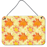 "Caroline's Treasures Fall Leaves Scattered Metal Print, 8"" H x 12"" W, Multicolor"