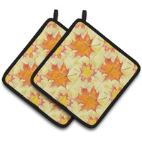 "Caroline's Treasures Fall Leaves Scattered Decorated Pot Holder, 7.5"" x 7.5"", Multicolor"
