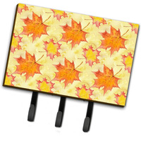 "Caroline's Treasures Fall Leaves Scattered Wall Hook, Triple, Multicolor"
