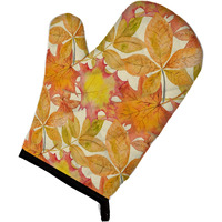 "Caroline's Treasures Fall Leaves Watercolor Decorated Oven Mitt, 12"" x 8.5"", Multicolor"