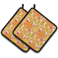 "Caroline's Treasures Fall Leaves Watercolor Decorated Pot Holder, 7.5"" x 7.5"", Multicolor"