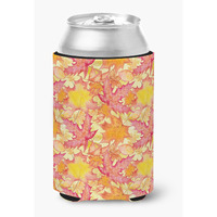 "Caroline's Treasures Fall Leaves Watercolor Red Decorative Can Hugger, Multicolor"