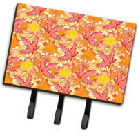 "Caroline's Treasures Fall Leaves Watercolor Red Wall Hook, Triple, Multicolor"