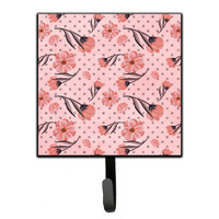 "Caroline's Treasures Pink Flowers and Polka Dots Wall Hook, Small, Multicolor"