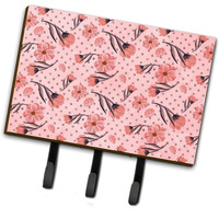 "Caroline's Treasures Pink Flowers and Polka Dots Wall Hook, Triple, Multicolor"