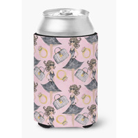 "Caroline's Treasures Watercolor Fashion Diva on Pink Decorative Can Hugger, Multicolor"