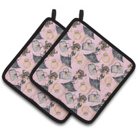 "Caroline's Treasures Watercolor Fashion Diva on Pink Decorated Pot Holder, 7.5"" x 7.5"", Multicolor"