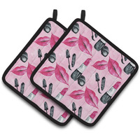 "Caroline's Treasures Watercolor Diva Lipstick Decorated Pot Holder, 7.5"" x 7.5"", Multicolor"