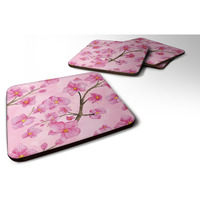"Caroline's Treasures Watercolor Pink Flowers Decorative coasters, 3.5, Multicolor"