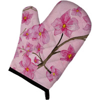 "Caroline's Treasures Watercolor Pink Flowers Decorated Oven Mitt, 12"" x 8.5"", Multicolor"