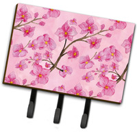 "Caroline's Treasures Watercolor Pink Flowers Wall Hook, Triple, Multicolor"