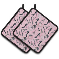 "Caroline's Treasures Watercolor Fashion Diva Shoes and accessories Decorated Pot Holder, 7.5"" x 7.5"", Multicolor"